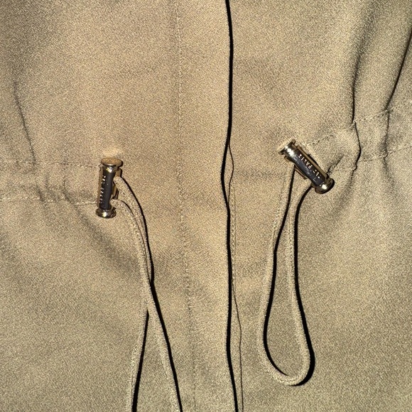 Khaki Green Cinch Waist Utility Shirt Size 5 - Picture 2 of 5